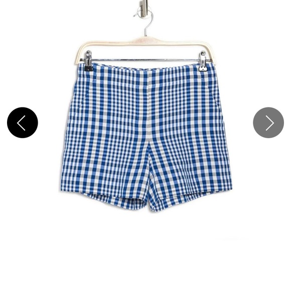 NWT Theory Blue and White Plaid Shorts - Picture 2 of 4